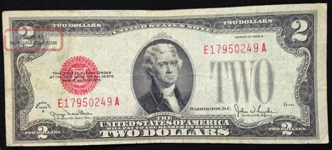 1928 G 2 Two Dollar Bill Us Currency Note Circulated 1928g Very