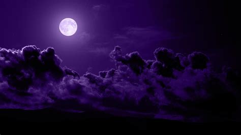 Purple Moon Purple Sky Phong Cảnh Thiệp Cánh