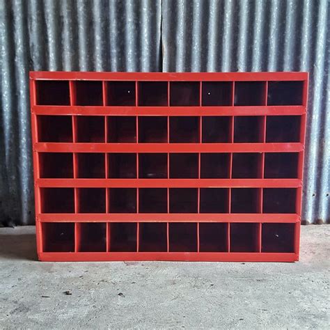 Check spelling or type a new query. Vintage Metal Hardware Cabinet - Red Cubbies - Wurth black ...