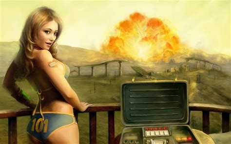 wallpaper video games blonde bikini fallout 3 megaton screenshot computer wallpaper pc
