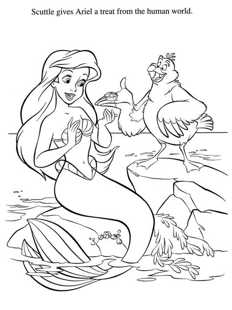 Ariel shows to her friends her new necklace. Ariel The Little Mermaid coloring pages. Free Printable ...