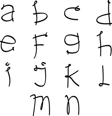 Alphabet Set Handwritten Letter Art Write Vector Handwritten Letter