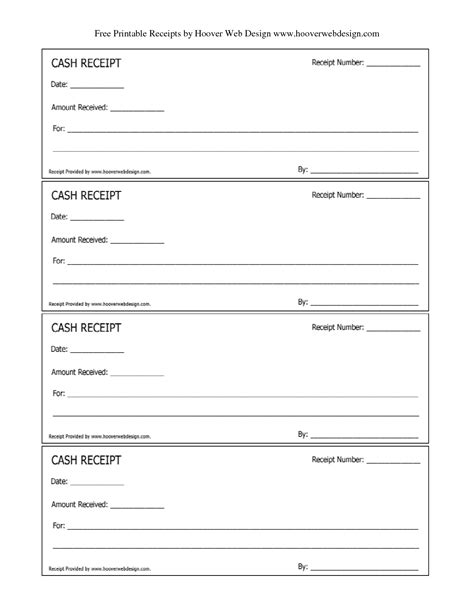 Free Printable Blank Receipt Form
