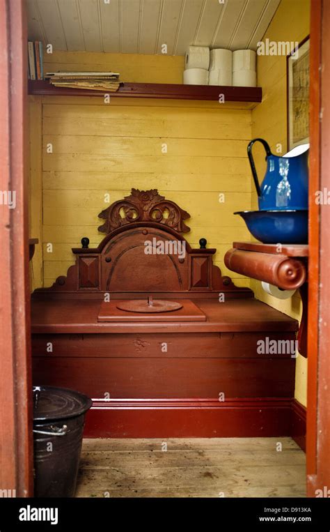 Interior Of Outhouse Stock Photo Alamy