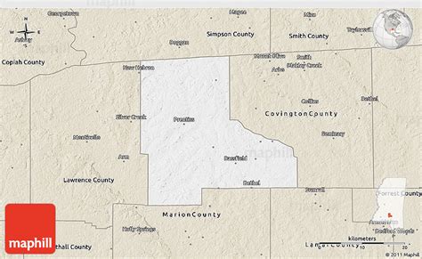 Classic Style 3d Map Of Jefferson Davis County