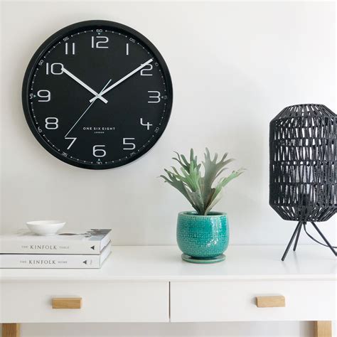 Buy Carter Black Silent Sweep Wall Clock 30cm Online Purely Wall Clocks