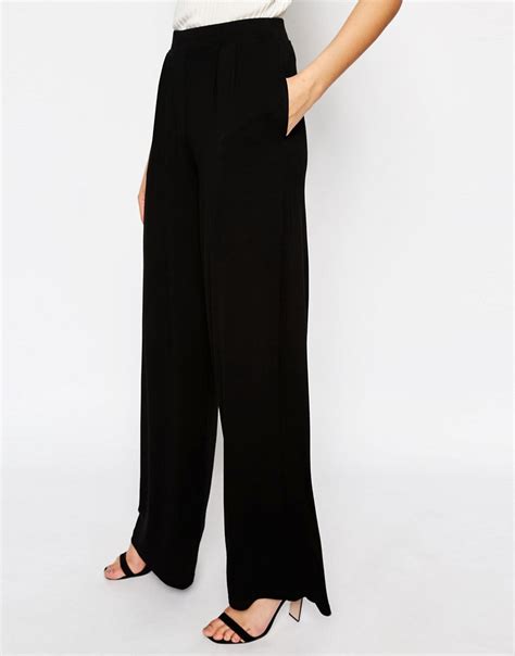 Asos Tall Asos Tall Wide Leg Trousers In Jersey At Asos