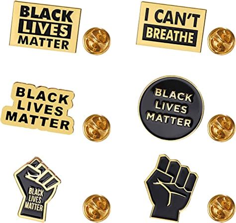 Wfyou 6pcs Black Lives Matter Pin Raised Fist Enamel Pin I Cant
