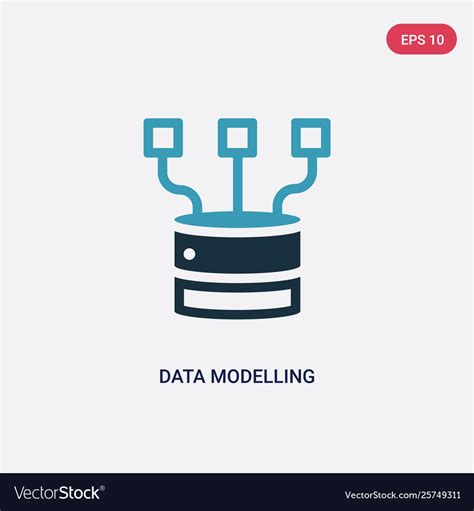 Two Color Data Modelling Icon From Technology Vector Image