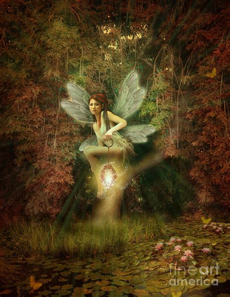 Fairy Forest Lake Digital Art By Babette Van Den Berg