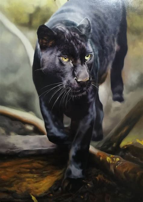 The Panthers Grace Oil Painting Animal World Series Painting By Ilya