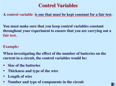Ppt A Control Variable Is One That Must Be Kept Constant For A Fair