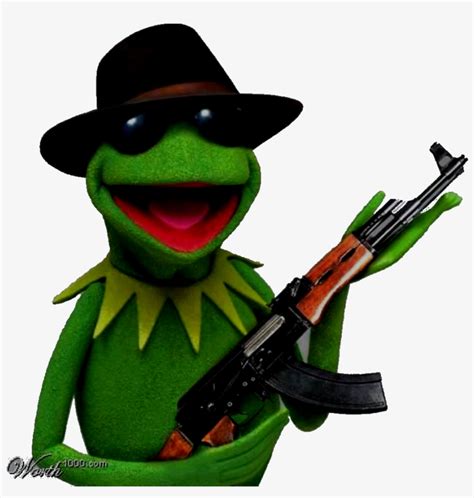 Gangsterkermitnew Kermit The Frog With Gun Transparent Png 939x960 Free Download On Nicepng