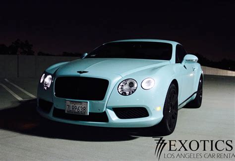 Bentley Continental Gt Tiffany Blue Front 777 Exotic Car Rental Los
