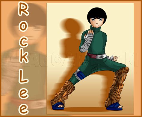 How To Draw Rock Lee Step By Step Drawing Guide By Dawn Dragoart
