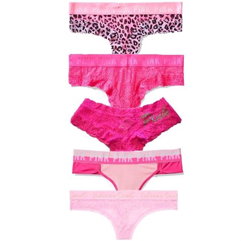 Clothing Shoes And Accessories Victorias Secret Pink Black Floral Lingerie Thong Lace Logo