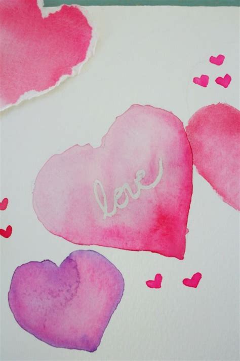 Watercolor Hearts Valentines Day Card Ehow Valentines Watercolor