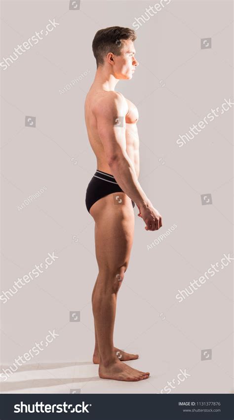 Side View Handsome Shirtless Muscular Man Stock Photo Edit Now