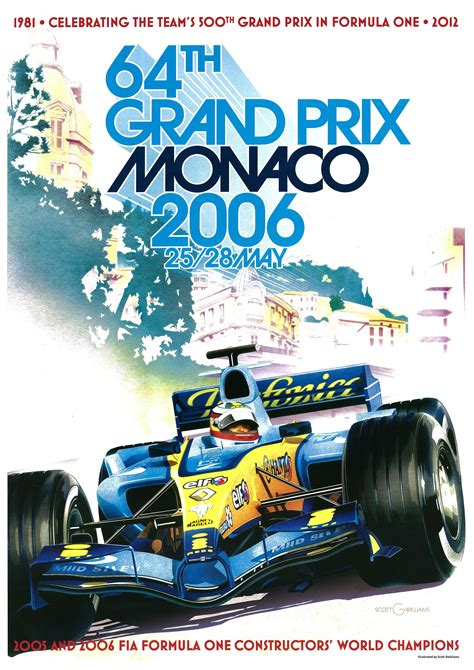 Monaco 2006 Scott Gwilliams Vintage Racing Poster Auto Racing Events