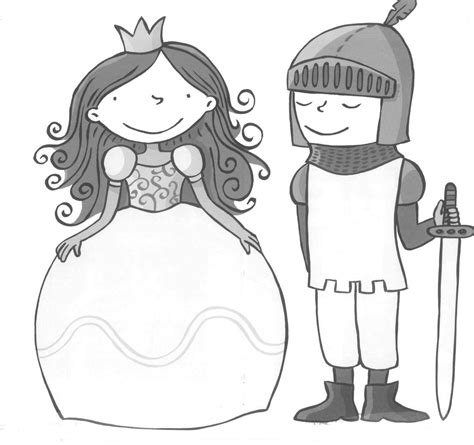 Tekening ridder jonkvrouw Thema Ridders, Kastelen en Jonkvrouwen