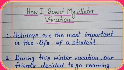 10 Lines Essay On How I Spent My Winter Vacationwinter Vacation