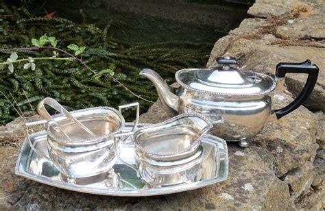 Vintage Epns A1 Silver Plate Tea Set Sheffield Uk Of 5 Silverplate