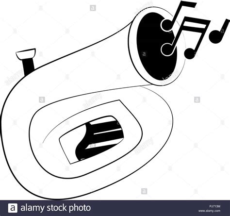 Sousaphone Music Instrument In Black And White Stock Vector Image And Art