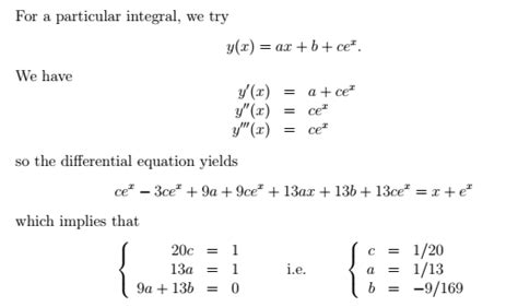 Ordinary Differential Equations Find A Particular Integral