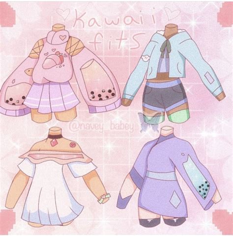 Naveybabey Kawaii Fit Drawing Anime Clothes Cute Art Styles Cute