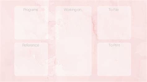 Pink Watercolor Desktop Organizer Wallpaper Organization Organizati