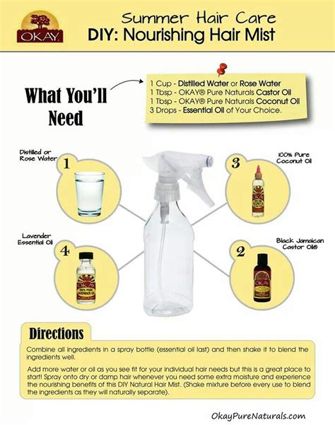 There are hair oils made specifically for black hair. Hair Spritz | Hair mist, Diy hair mist, Homemade hair ...