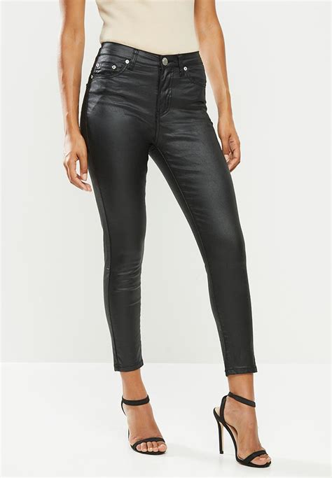 Petite Coated Jeans Black Glamorous Denim