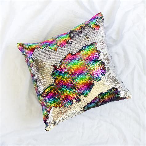 Ankit 16x16 With Insert Mermaid Sequin Pillow With Color Changing