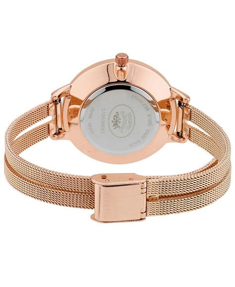 Laura Ashley Rose Gold Split Mesh Band Sunray Dial Watch Macys