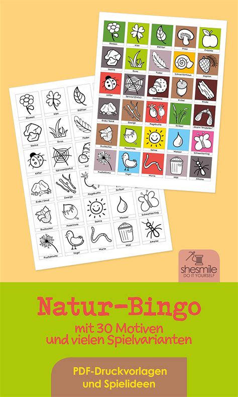 Deine erstellten einladungen, glückwünsche und grüße kannst du zudem online auf facebook oder per email mit deinen freunden teilen. Natur-Bingo für Kinder (Druckvorlagen und Spielideen ...