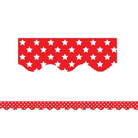 Teacher Created Resources Red With White Stars Scalloped Border Trim Tcr5809 Teachersparadise