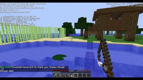 Then, place them on the top of the fishing table. Minecraft fishing rod glitch. - YouTube
