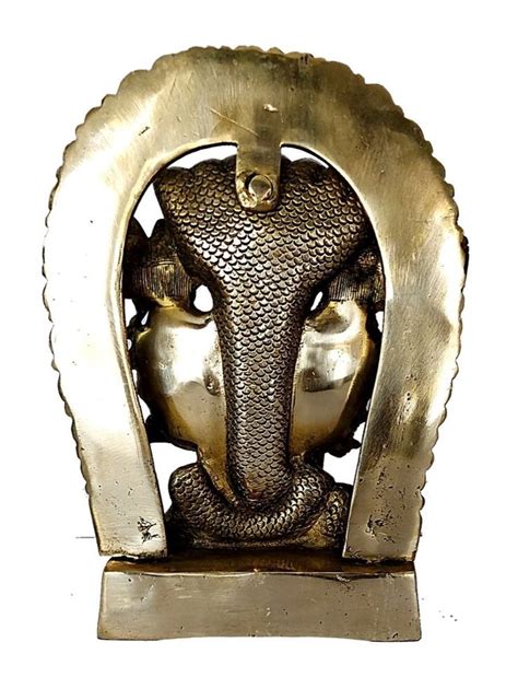 Golden Gold Plated Brass Vishnu Virat Swaroop Statue For Worship
