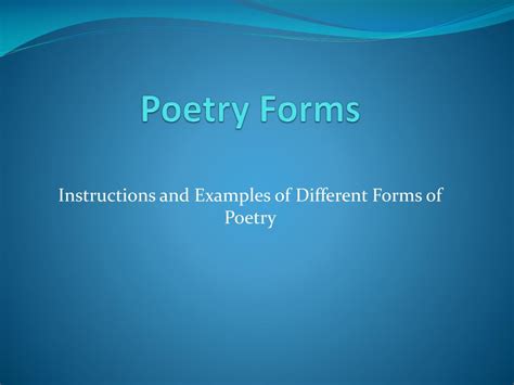 Ppt Poetry Forms Powerpoint Presentation Free Download Id4275053