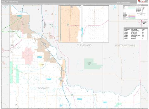 Mcclain County Ok Wall Map Premium Style By Marketmaps