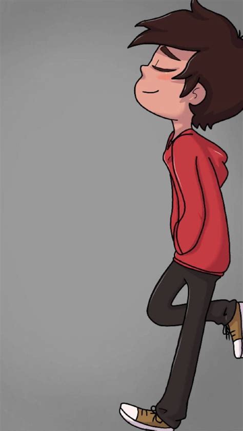 Download Caption Cool Marco The Cute Boy Cartoon Leaning On A Wall