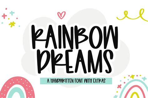 Rainbow Dreams Font Hand Lettering Fonts Handwritten Script Font