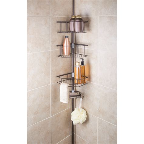 Homecrate Three Tier Corner Tension Pole Shower Caddy 9ft Height With