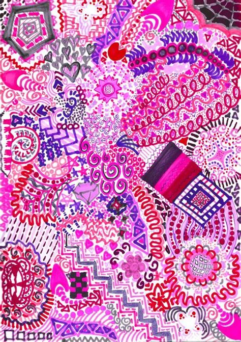 Pink Doodle Dream Art Marker Maximalism Art Phone Background Etsy