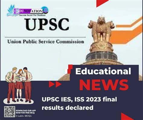 UPSC IES ISS 2023 Final Results Declared Edunovations