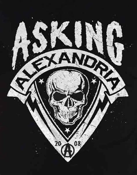 Asking Alexandria T Shirt Skull Shield Band Logo New Official Mens