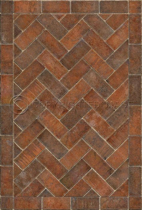 An Old Brick Floor Pattern In Brown Tones