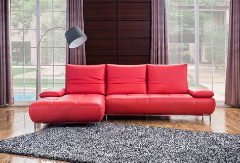 Manzanola contemporary black color faux leather reclining sectional sofa. 941 Contemporary Red Italian Leather Sectional Sofa