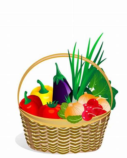 Vegetables Basket Cartoon Fruit Legumes Cesta Clip