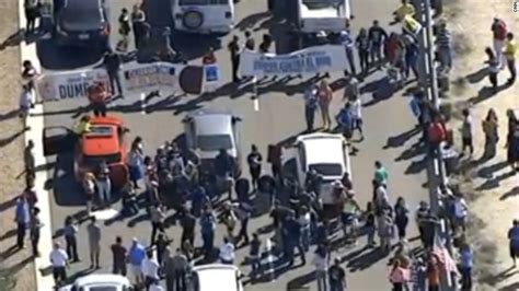 Protesters Block Road Outside Trump Arizona Event March In Nyc